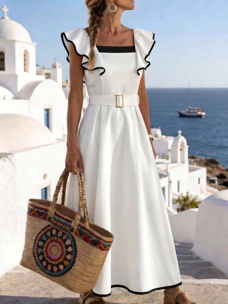 A tailored dress by Sahib.